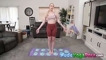 Blonde Babe Shows Off Yoga Flexibility