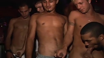 Interracial gay fucking with hot drunk dudes at the party