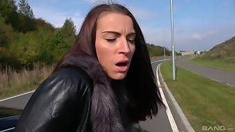 Amazing video of provocative Victoria Daniels having car sex