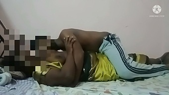 My Desi Tamil wife wearing a saree has sex in the bedroom with me