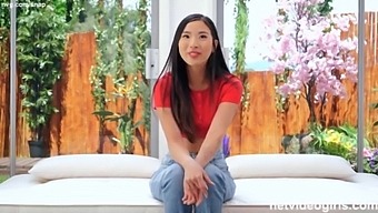 Hot geeky Asian girl gets the fucking of her life during an audition