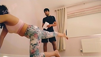 Teen tricked into getting naked for personal trainer and sucking his cock 
