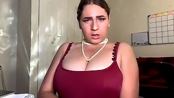 Busty arab girl belly dancing and swinging her big boobs