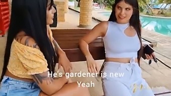 Horny friends fuck the Gardener