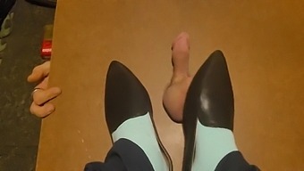 With The Worm: Made Him Cum Under My Teal Sweaty Socks