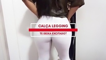 Julia Carioca in White Legging pissed herself all over