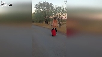 Russian Rural Teen Flashes Big Butt & Masturbates Outdoors