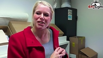 German blonde bitch make canditature as secretary in office