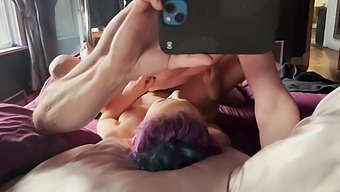 Witchy Sapphire sucks cock, gets fucked and covered in cum