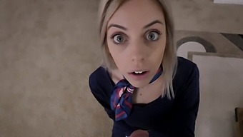 Blonde cutie Allie Nicole gets a hard cock in POV-style video