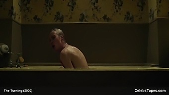 Mackenzie Davis naked covered in the bathroom