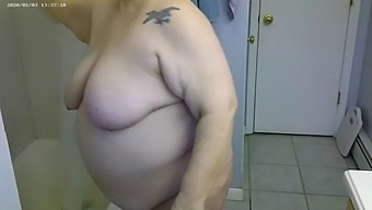 My Mature BBW Wife takes a shower