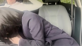 Cuckold jerks off while his wife sucks another guy's dick in the car