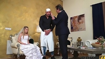 In this high definition video, a clothed bride is seen getting fucked and juiced by her horny father in law