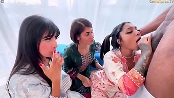 Group sex with three Indian milfs in HD video