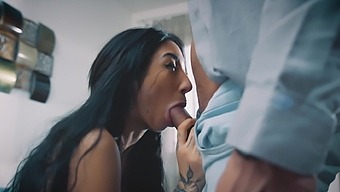Face fucked and pussy fucked by a black man in interracial porn