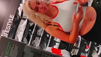 Funny hidden cam captures well-endowed mom at the store
