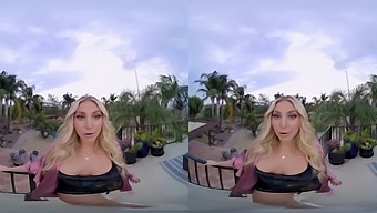 Busty babe Kayley Gunner thinks being rich is a huge aphrodisiac VR PORN