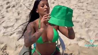 A floozy Brazilian harlot gets plainly protected with cum after getting an even tan on the beach.