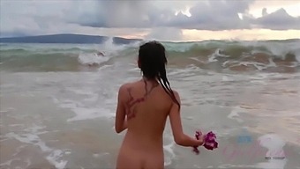 One Day With Pretty Asian Cutie Who cherishes Swimming Naked And Get Pussy Massage In the Evening