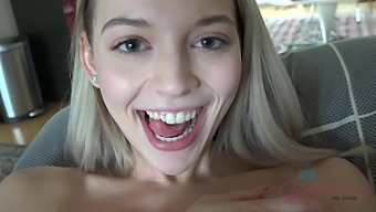 Full POV at home for a cute babe craving everything in every hole