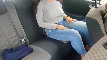 Busy Worker In Red Heels Masturbates Her Pussy And Ass In A Car Taxi/uber