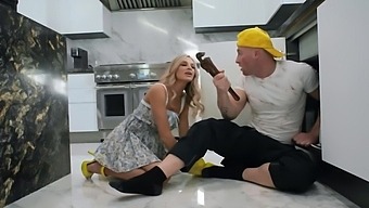 Blonde babe Emma Hix is impaled on Zac Wild's big hard cock