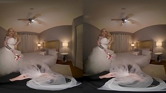 Tattooed Blonde's Wedding Night Pussy Gets a Handjob in VR