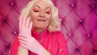 Sexy glove fetish video: MILF in tight nitrile gloves - erotic sounding ASMR clip Arya Grander