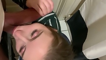 POV blowjob from a big cock in the bathroom at a party