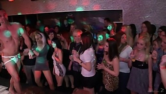 Party turns into a wild dance party with group sex and hardcore action