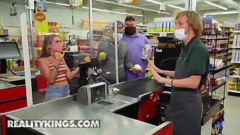 JMac Fucks Kimmy Kimm Behind the Supermarket Counter in High Definition Porn