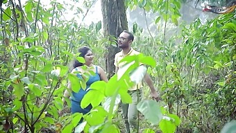 Teen with big natural tits enjoys hardcore anal and blowjob in Indian Jungle movie