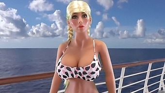 Big-titted Jennifer gives a satisfying blowjob in bikini