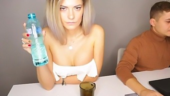 Amazing office sex with a gorgeous blonde whore