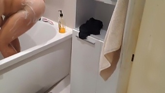 Hidden camera captures me jerking off to my step sister's bedroom floor