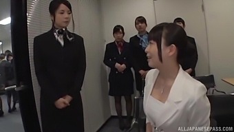 Japanese secretary gets fucked by her dirty coworkers - HD