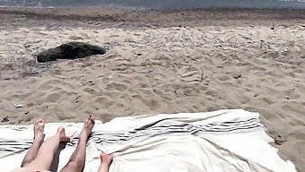 Amateur threesome turns into a full-blown beach sex scene with a wife