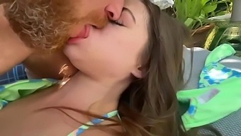 POV sex with two busty teen girls in Miami