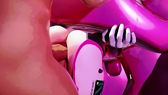 Teen D.va from Overwatch gets her small boobs and perky tits stretched to the limit