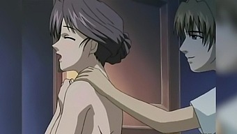 Anime girl's brown hair gets fingered and anal pleasure by her partner