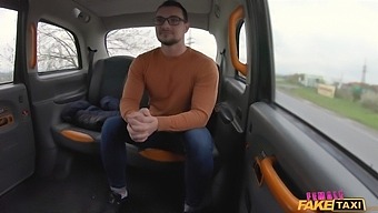 Brunette taxi ride turns into a hardcore blowjob and ass-pounding