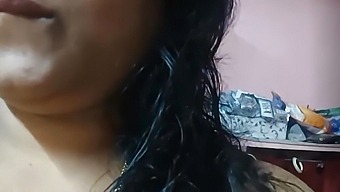 Close-up of a Tamil girl's boobs and dirty talk in a homemade video