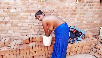 Indian auntie gets naked and fingers herself to orgasm after a bath