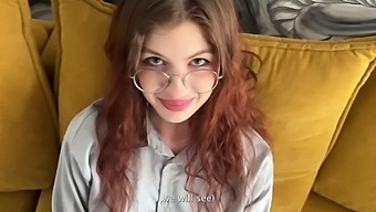 POV blowjob from behind by a young girl with long legs