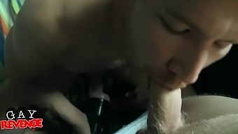 Amateur video of a gay man giving oral pleasure to his partner's hard cock