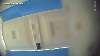 Blondes in the bathroom: HD video of peeping