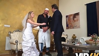Cuckold sex with a blonde: A wedding orgy
