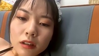 Asian babe's solo show includes masturbation and peeing