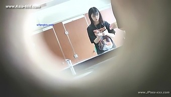 Asian babes get naughty in HD toilet cam